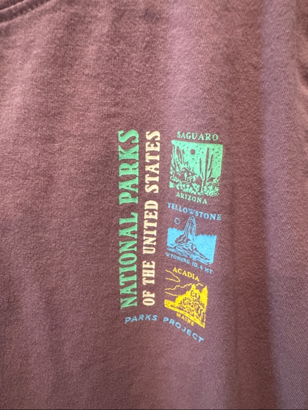 Parks Project Dusty Mauve Long Sleeve Tee with Multicolor Park Icons - Picture 2 of 3